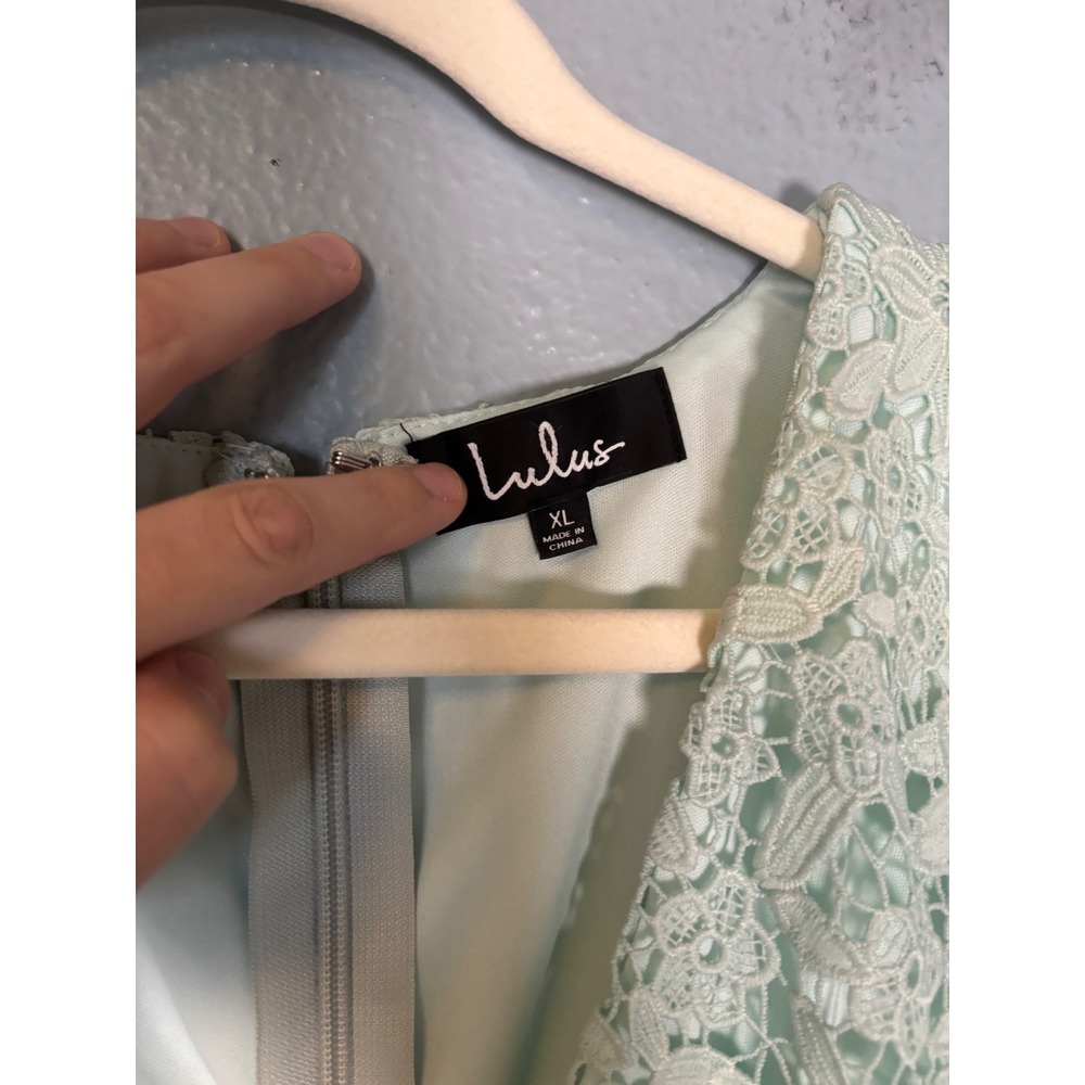 NWT Lulus Sweetie Mint Lace Short Sleeve Mini Dress Size XL - Picture 3 of 10